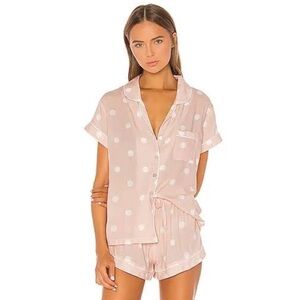 homebodii Polka Dot Short PJ Set — Pink & White